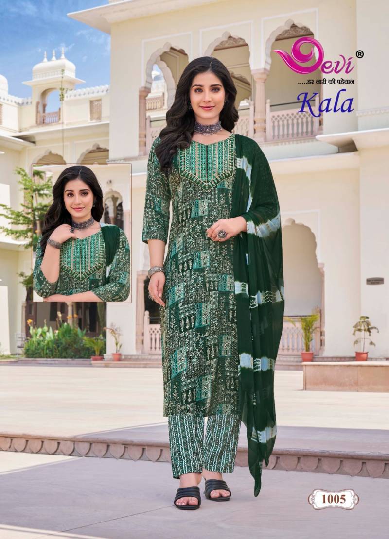 Devi Kala Vol 1 Readymade Rayon Kurti Bottom With Dupatta