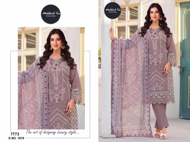 Mehboob Tex 1619 And 1620 Chiffon Dupatta Pakistani Salwar Suits
