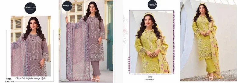 Mehboob Tex 1619 And 1620 Chiffon Dupatta Pakistani Salwar Suits