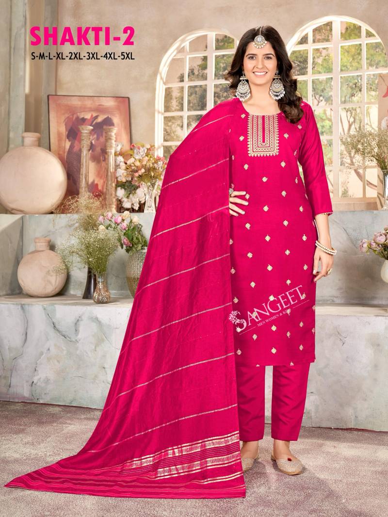 Sangeet Shakti 2 Roman Silk Kurti Bottom With Dupatta Collection