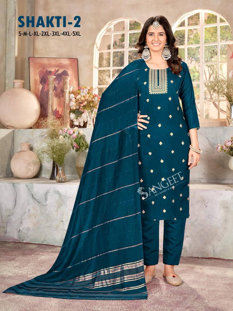 Sangeet Shakti 2 Roman Silk Kurti Bottom With Dupatta Collection