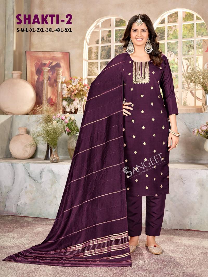 Sangeet Shakti 2 Roman Silk Kurti Bottom With Dupatta Collection