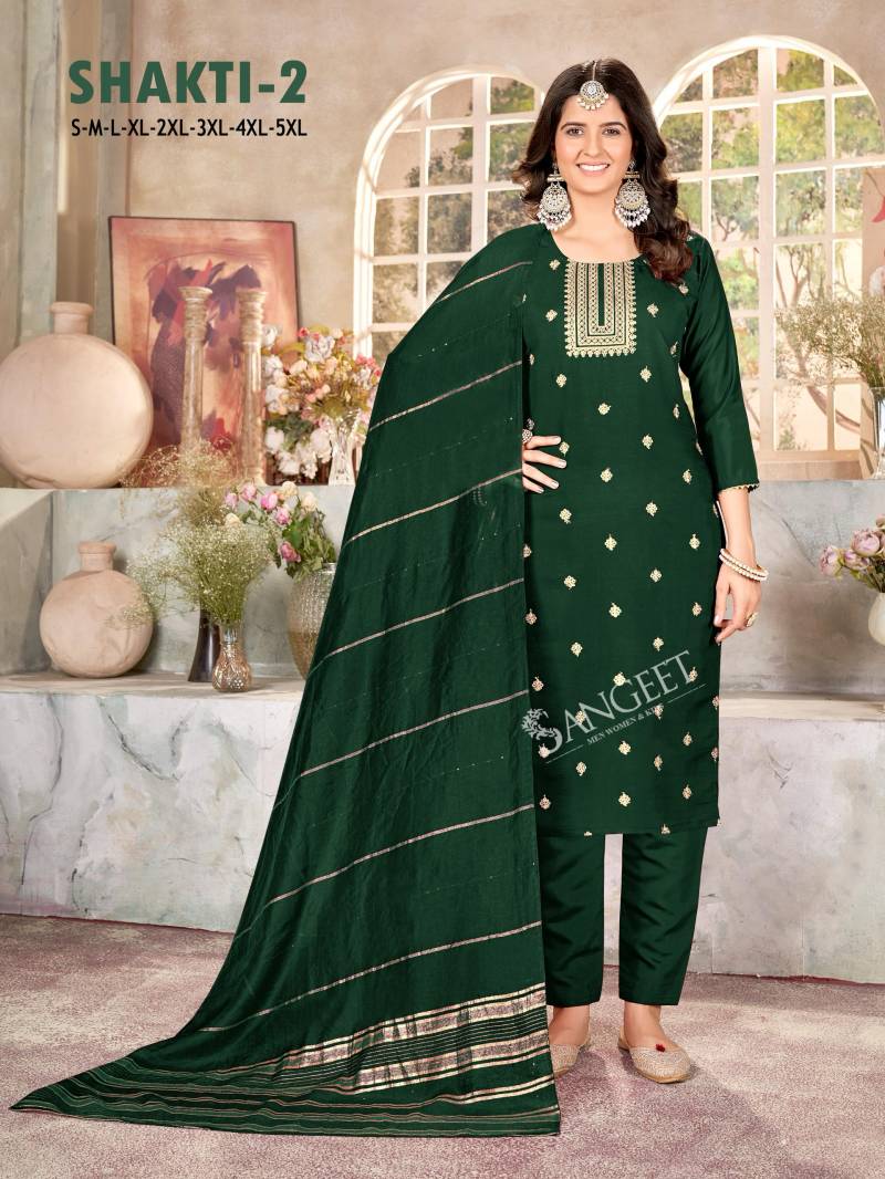 Sangeet Shakti 2 Roman Silk Kurti Bottom With Dupatta Collection