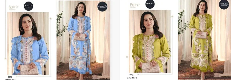 Mehboob Tex 1587 E And F Cotton Dupatta Pakistani Salwar Suits