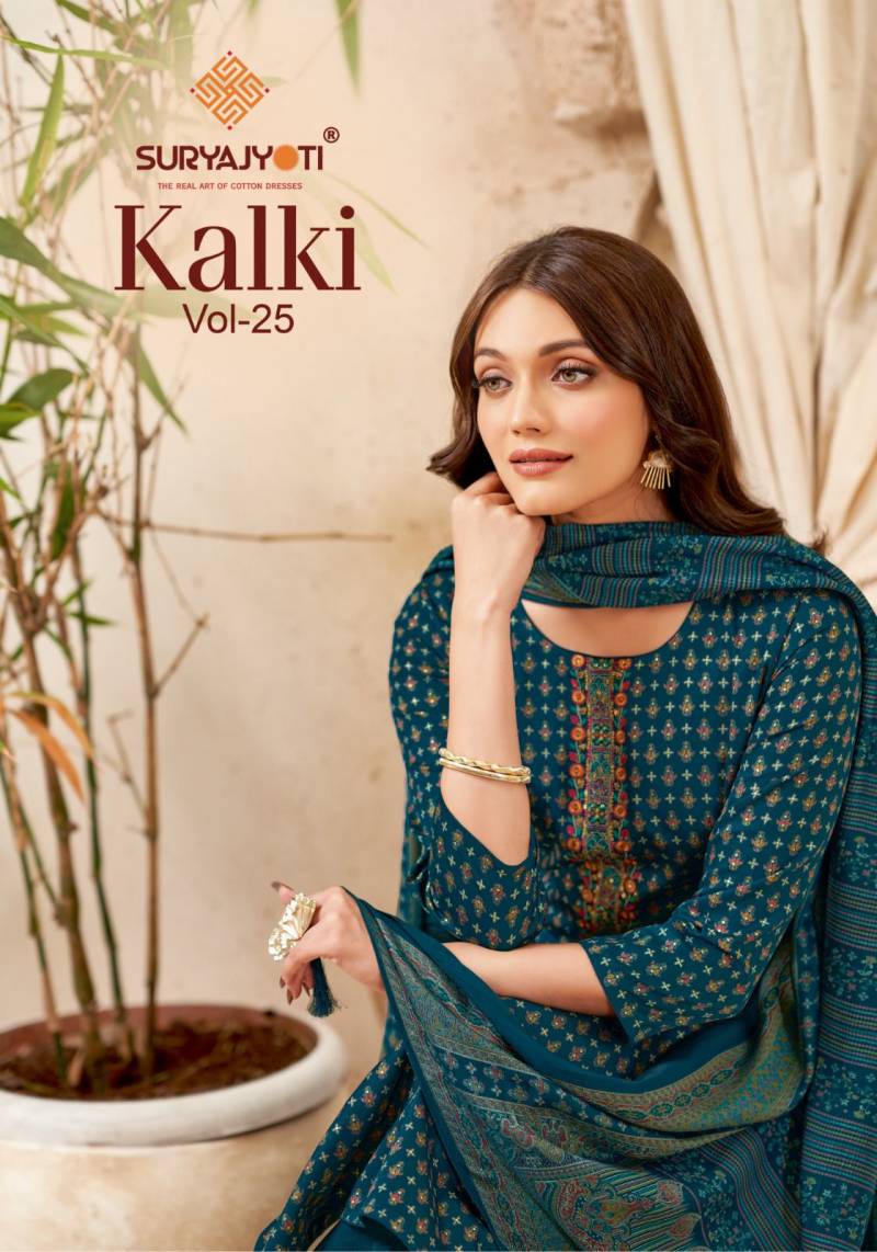 Suryajyoti Kalki Vol 25 Jam Satin Discharge Dress Material Collection