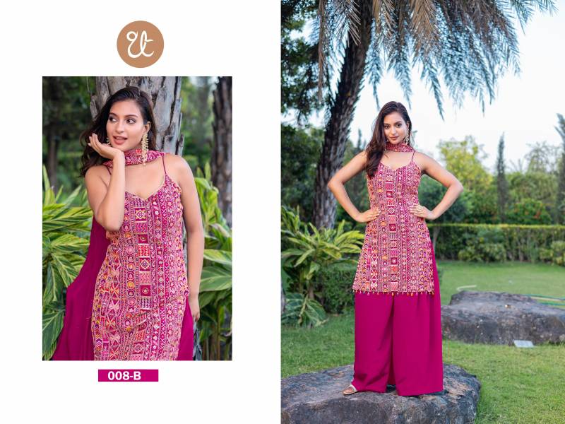Th 008 A To D Chinon Embroidered Work Salwar Kameez Collection