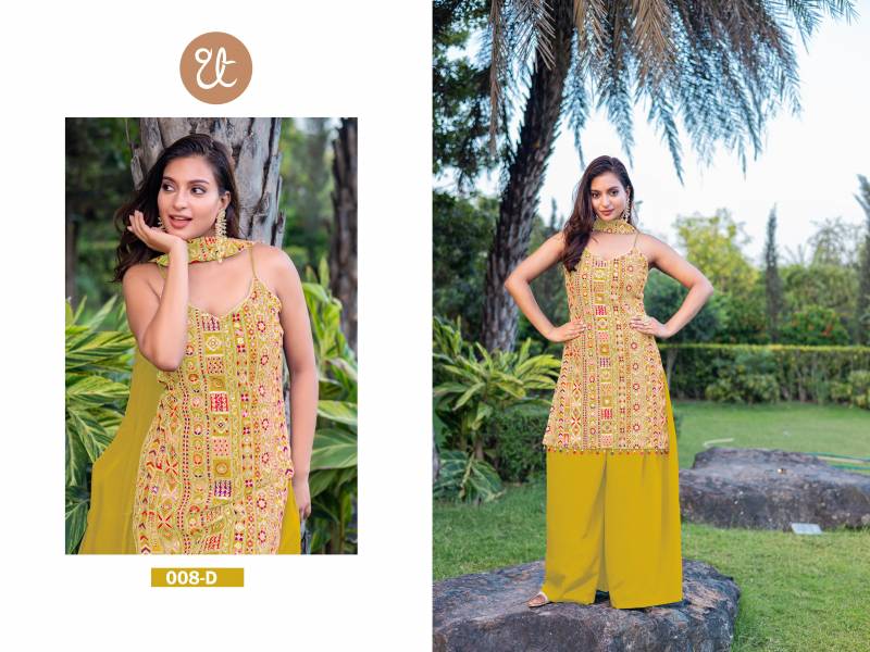 Th 008 A To D Chinon Embroidered Work Salwar Kameez Collection