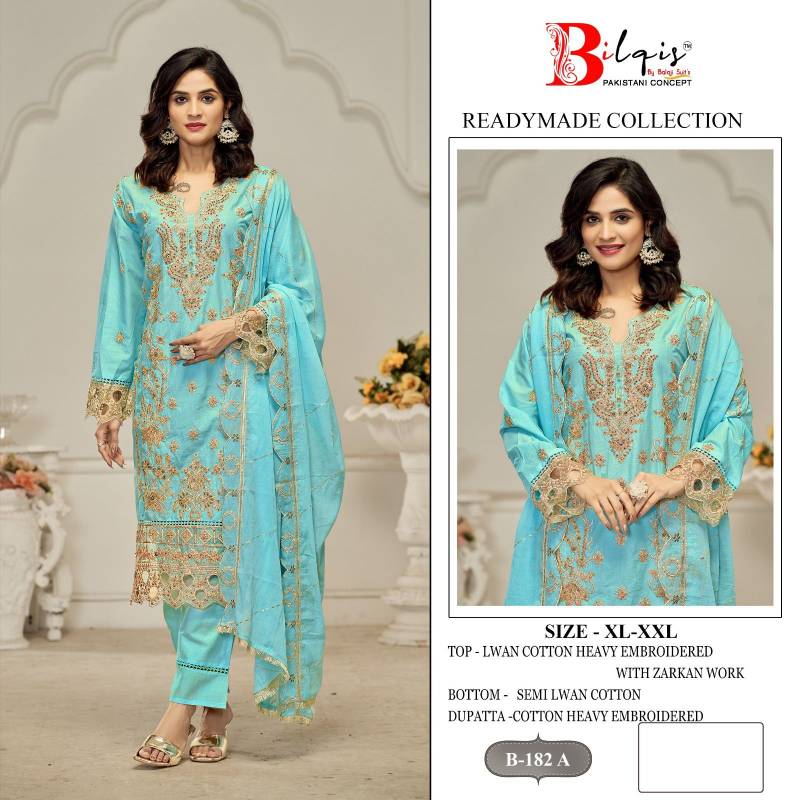 Bilqis B 182 Lawn Cotton Pakistani Readymade Salwar Kameez