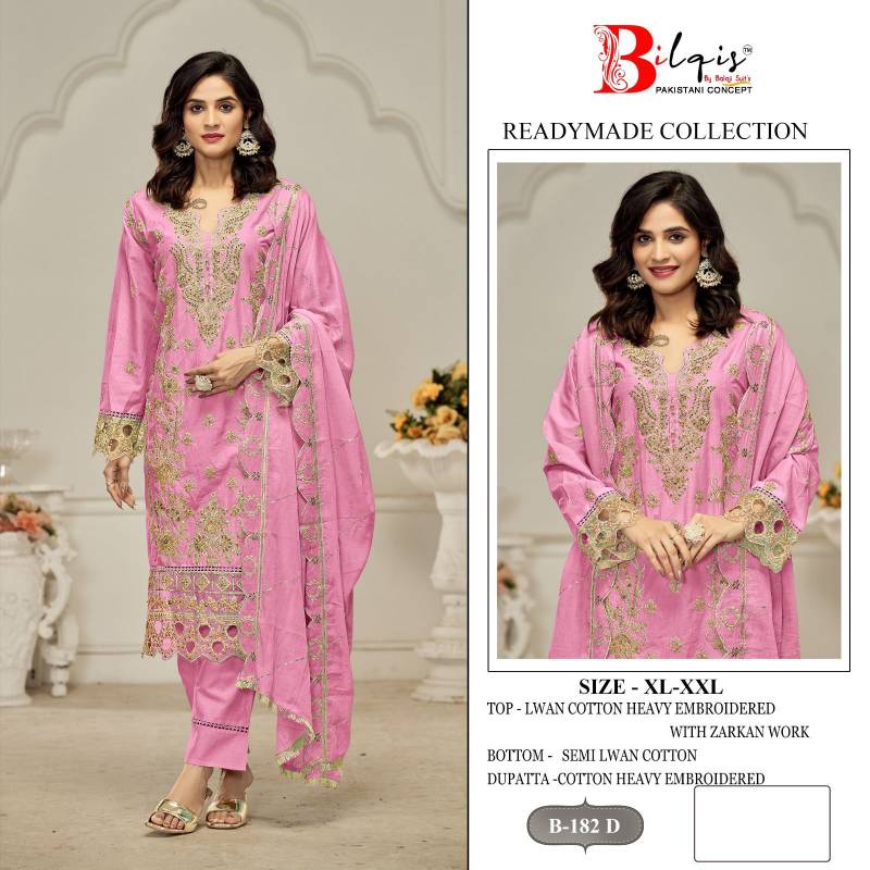 Bilqis B 182 Lawn Cotton Pakistani Readymade Salwar Kameez