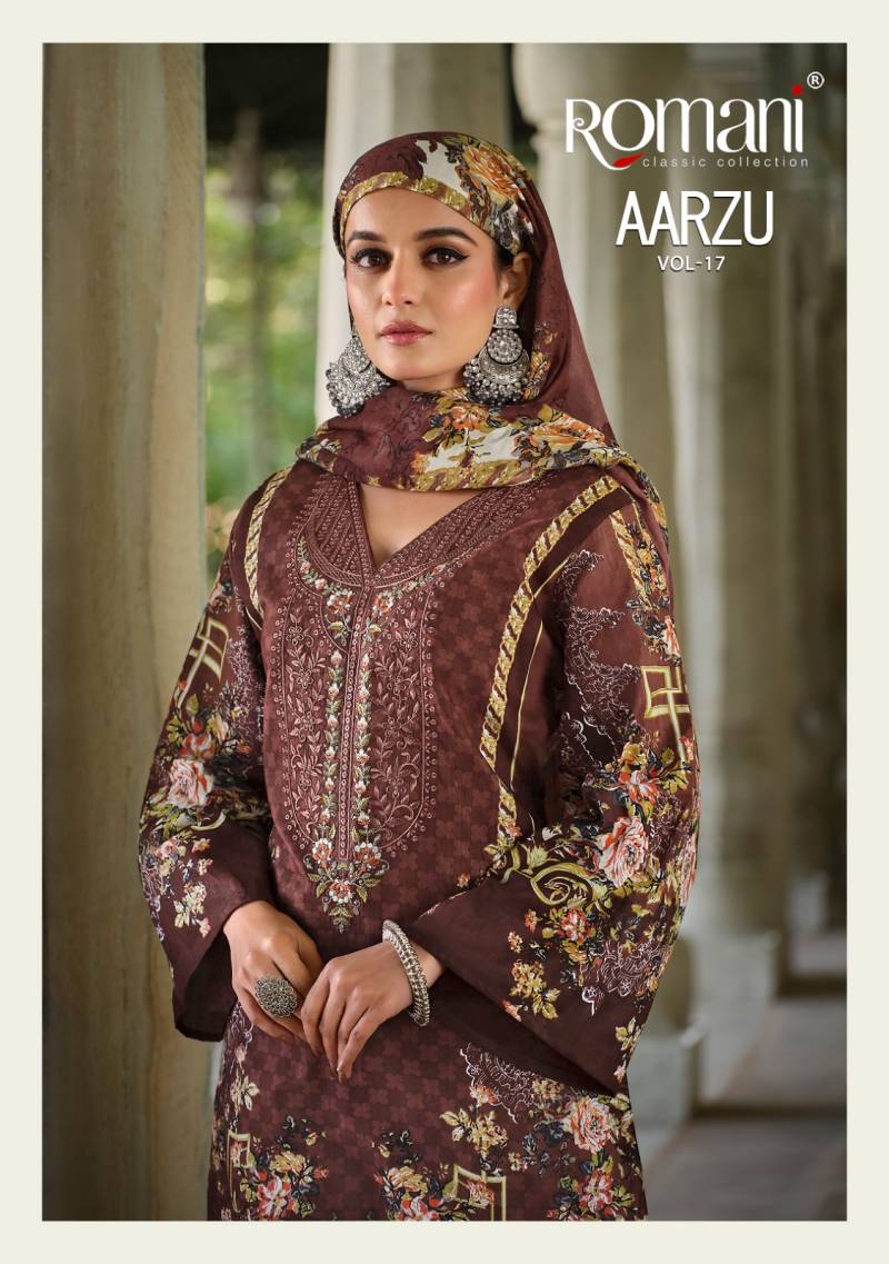 Romani Aarzu Vol 17 Soft Cotton Digital Printed Dress Material