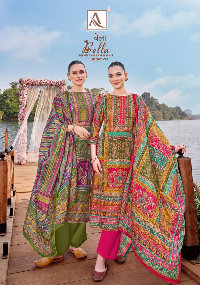 Alok Bella Edition 13 Maslin Digital Printed Dress Material Collection