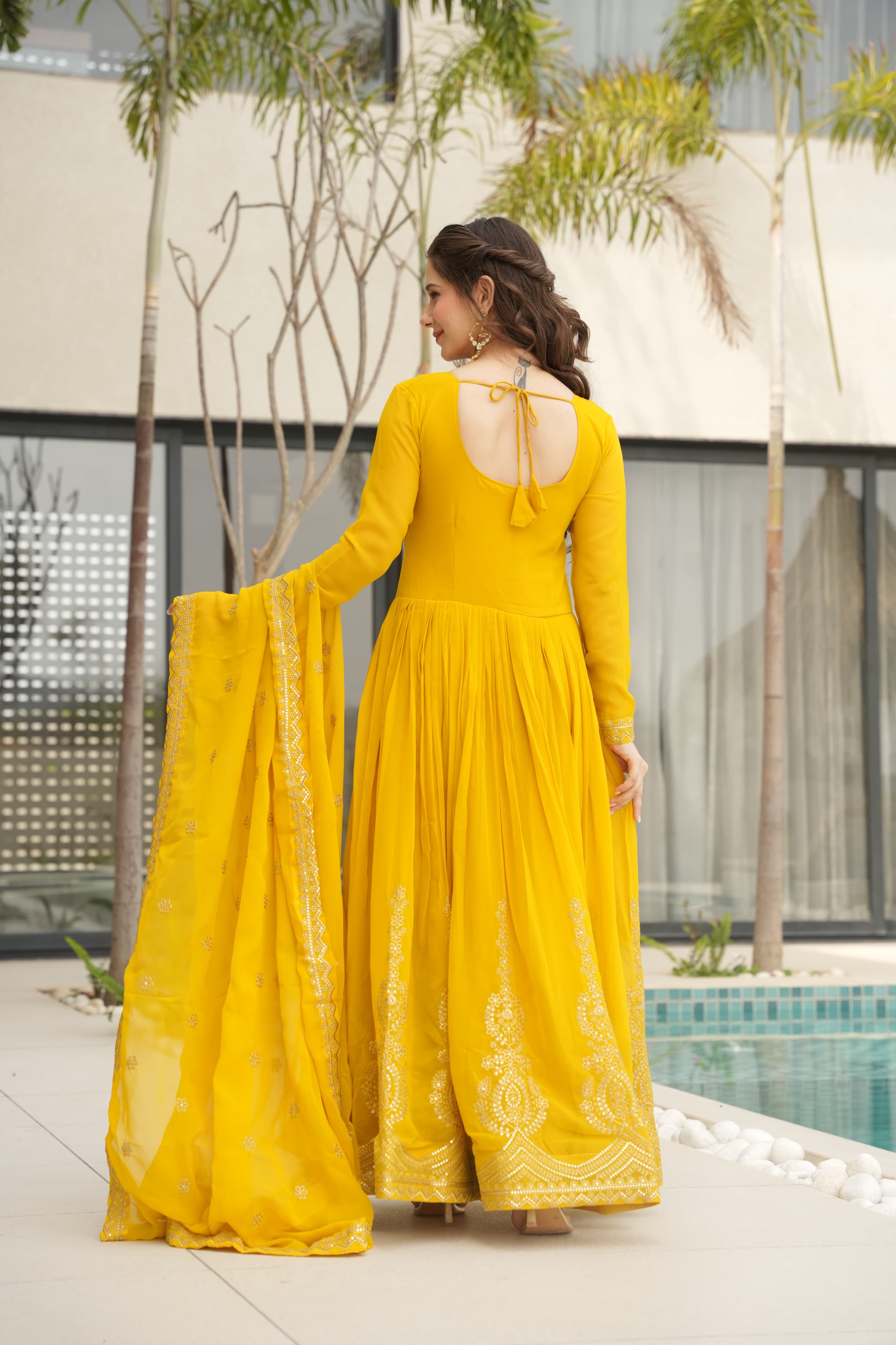 Lekha KA 1162 Faux Blooming with Embroidery Zari Sequins Gown with Dupatta