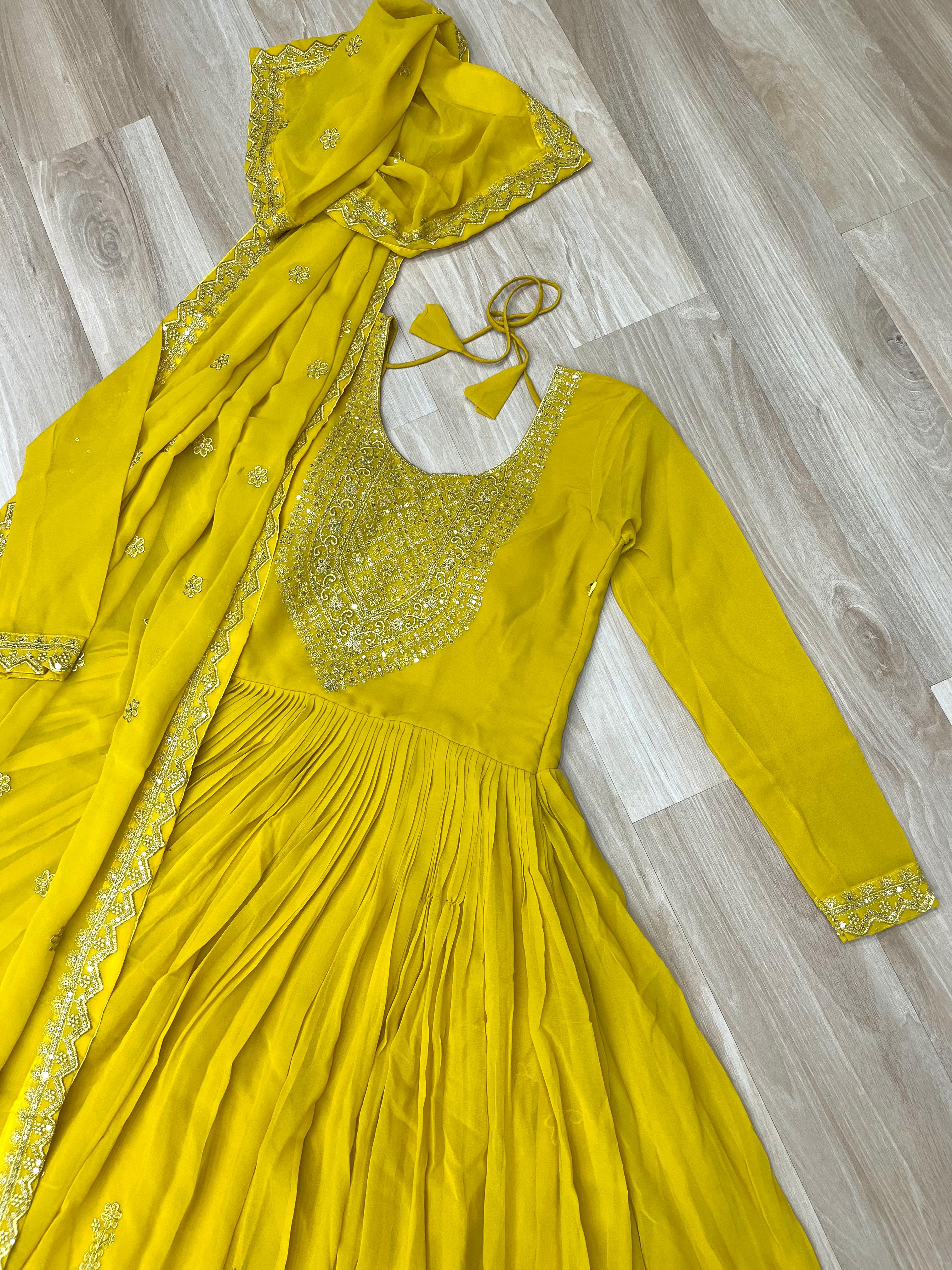 Lekha KA 1162 Faux Blooming with Embroidery Zari Sequins Gown with Dupatta