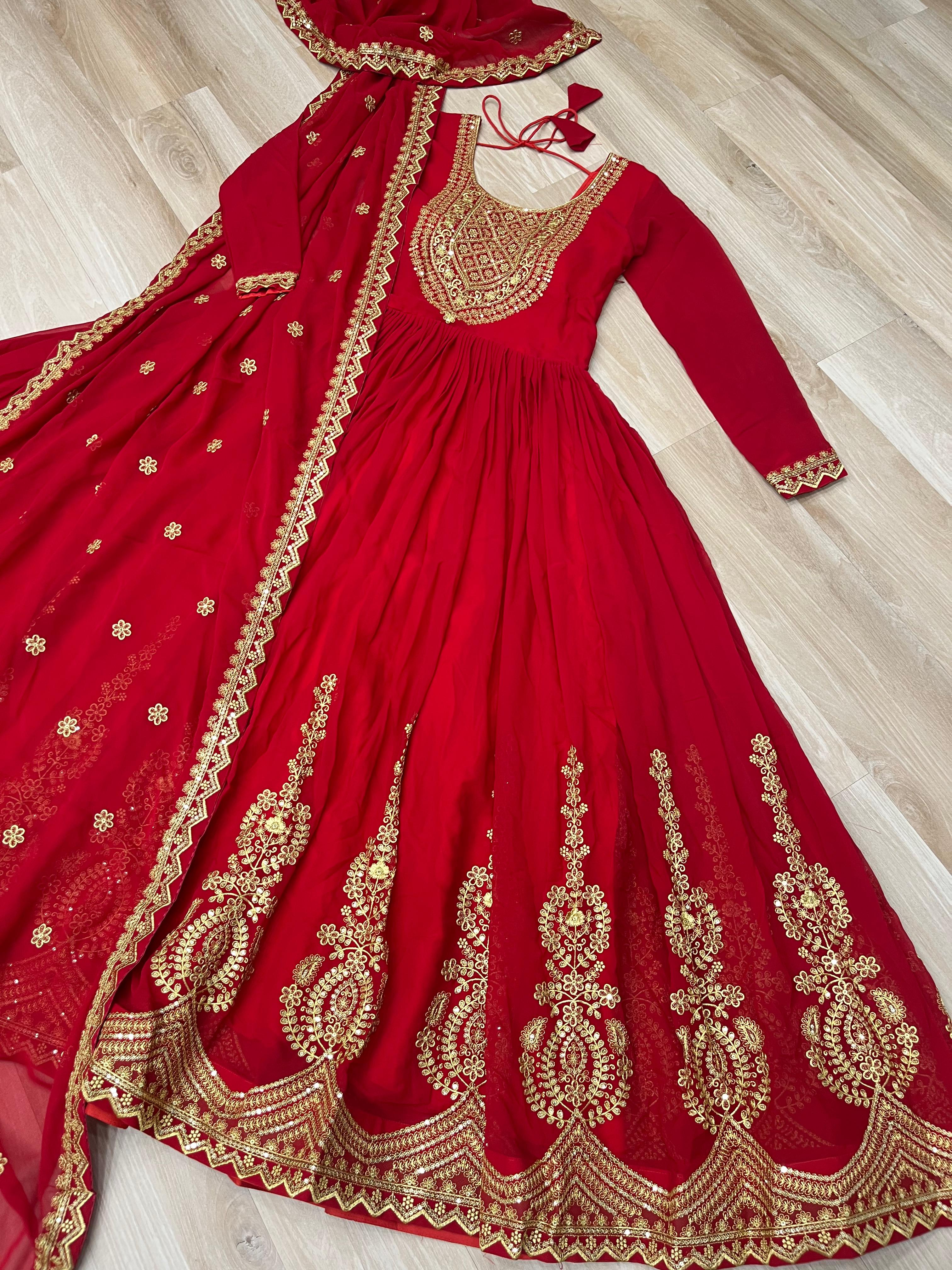 Lekha KA 1162 Faux Blooming with Embroidery Zari Sequins Gown with Dupatta