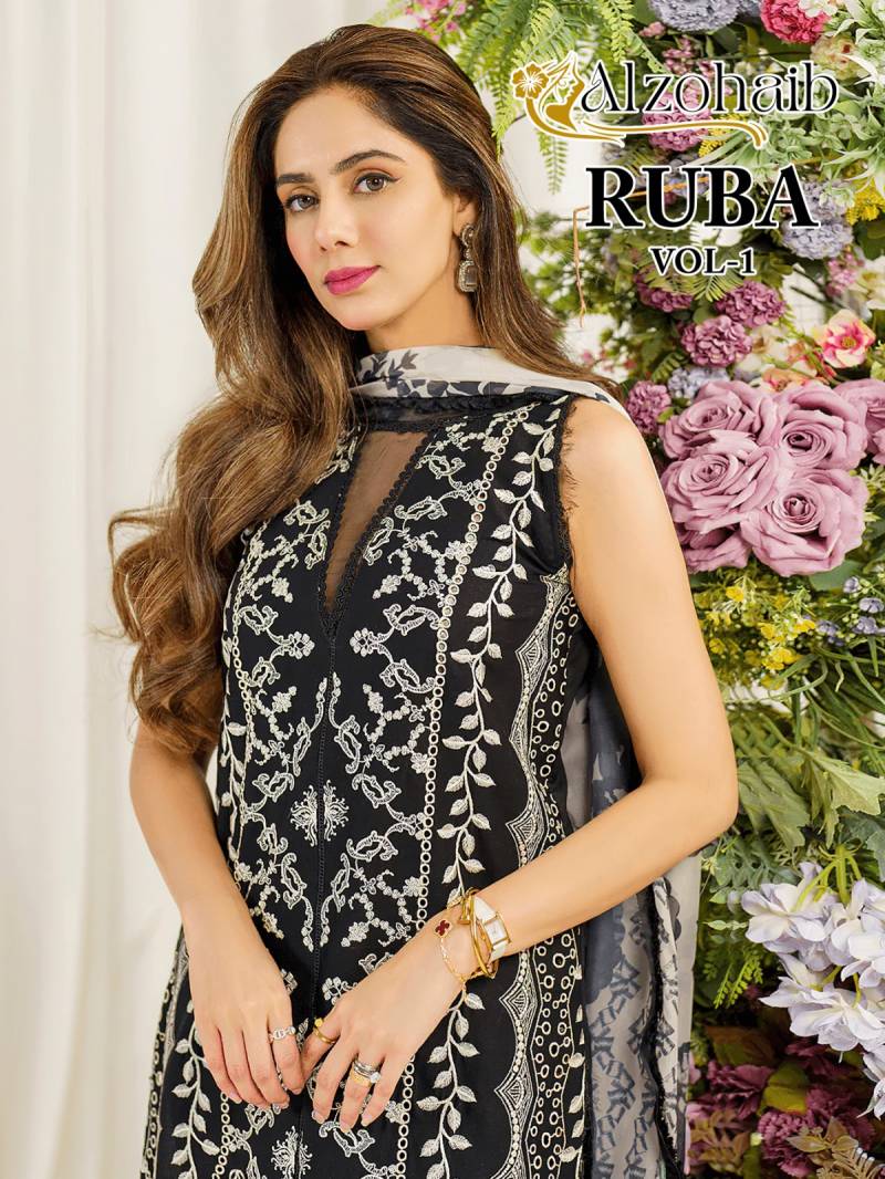 Alzohaib Ruba Vol 1 Cotton Dupatta Pakistani Salwar Suits Collection