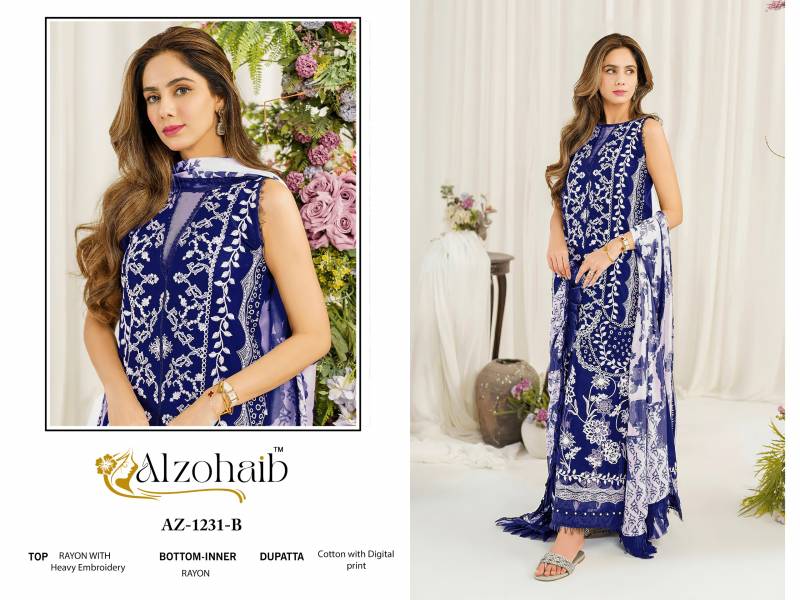 Alzohaib Ruba Vol 1 Chiffon Dupatta Pakistani Salwar Suits Collection