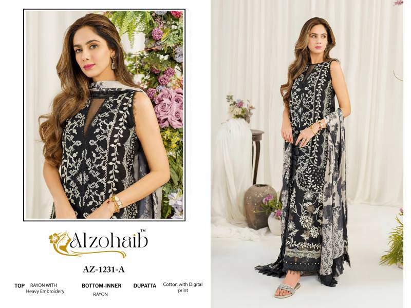 Alzohaib Ruba Vol 1 Chiffon Dupatta Pakistani Salwar Suits Collection