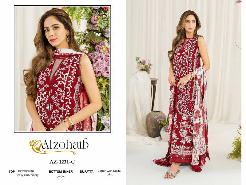 Alzohaib Ruba Vol 1 Chiffon Dupatta Pakistani Salwar Suits Collection