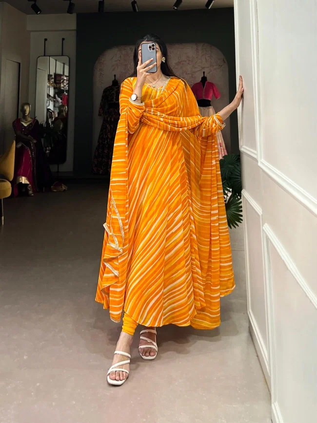 Lekha YF 5026 Designer Georgette Gown With Dupatta Collection