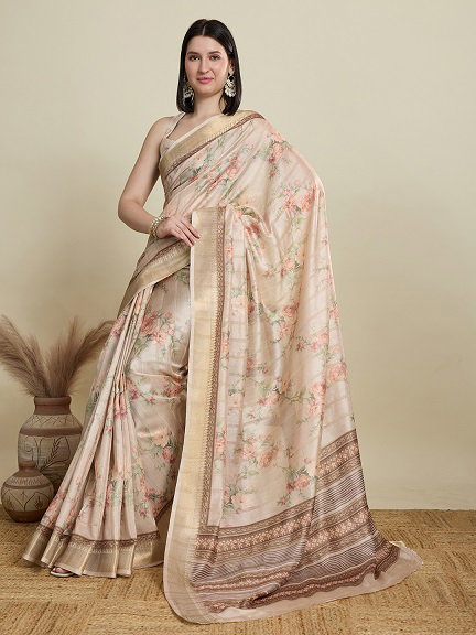 Maahi 179 Party Wear Weaving Butti Worked Semi Cotton Saree with Jequard Border