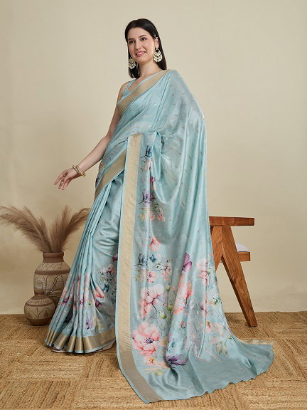 Maahi 179 Party Wear Weaving Butti Worked Semi Cotton Saree with Jequard Border