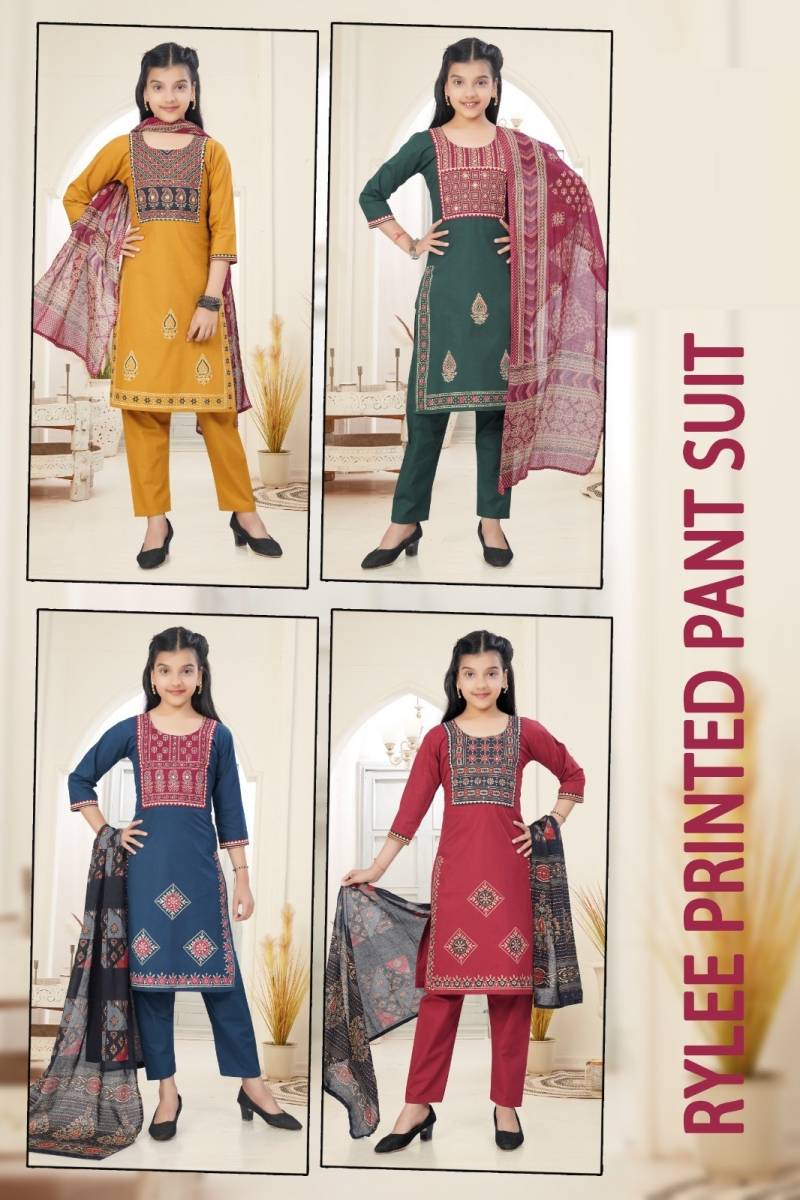Rylee Printed Pant Suit 9067 Cotton Kids Wear Collection