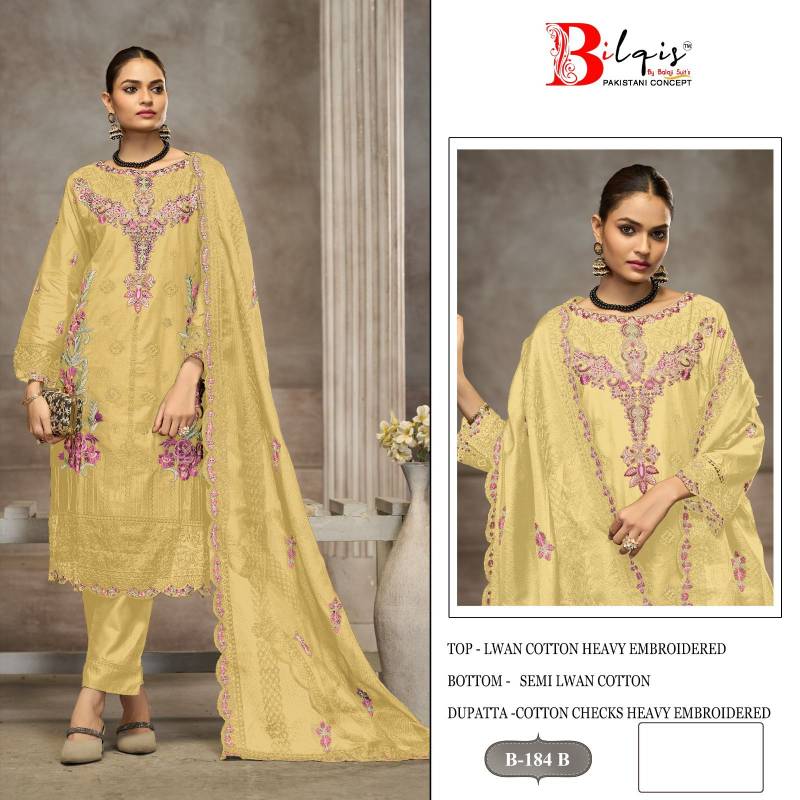 Bilqis B 184 Readymade Lawn Cotton Pakistani Salwar Kameez