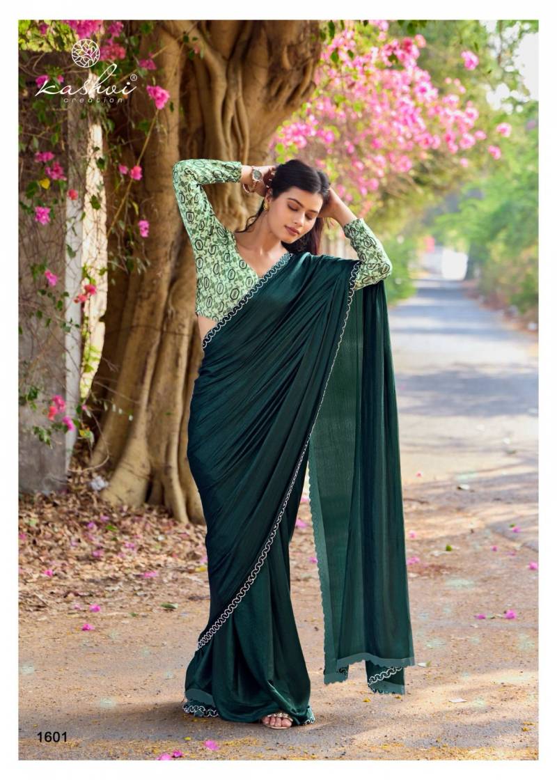 Kashvi Neel Vol 16 Satin With Swarovski Work Saree Collection