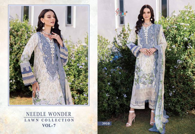 Shree Needle Wonder Lawn Collection Vol 7 Chiffon Dupatta Salwar Suits