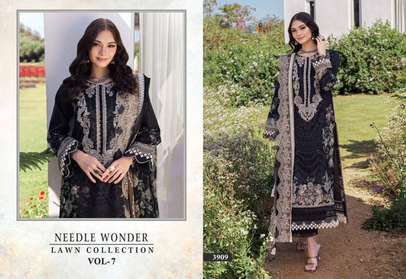 Shree Needle Wonder Lawn Collection Vol 7 Chiffon Dupatta Salwar Suits
