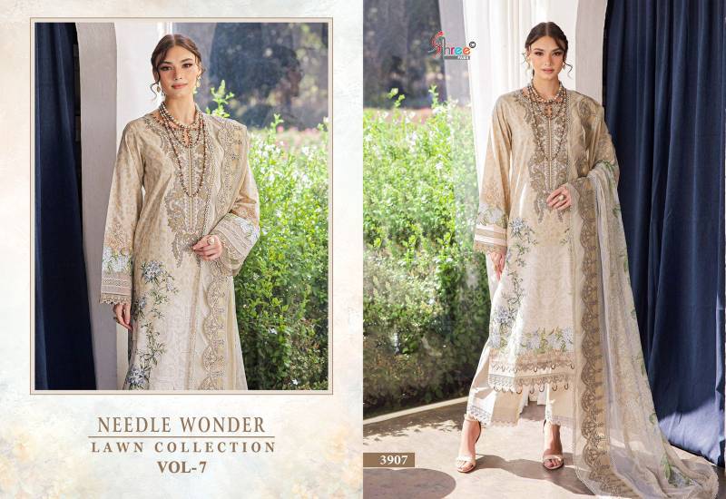 Shree Needle Wonder Lawn Collection Vol 7 Chiffon Dupatta Salwar Suits