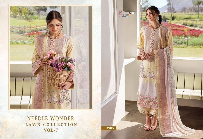 Shree Needle Wonder Lawn Collection Vol 7 Chiffon Dupatta Salwar Suits