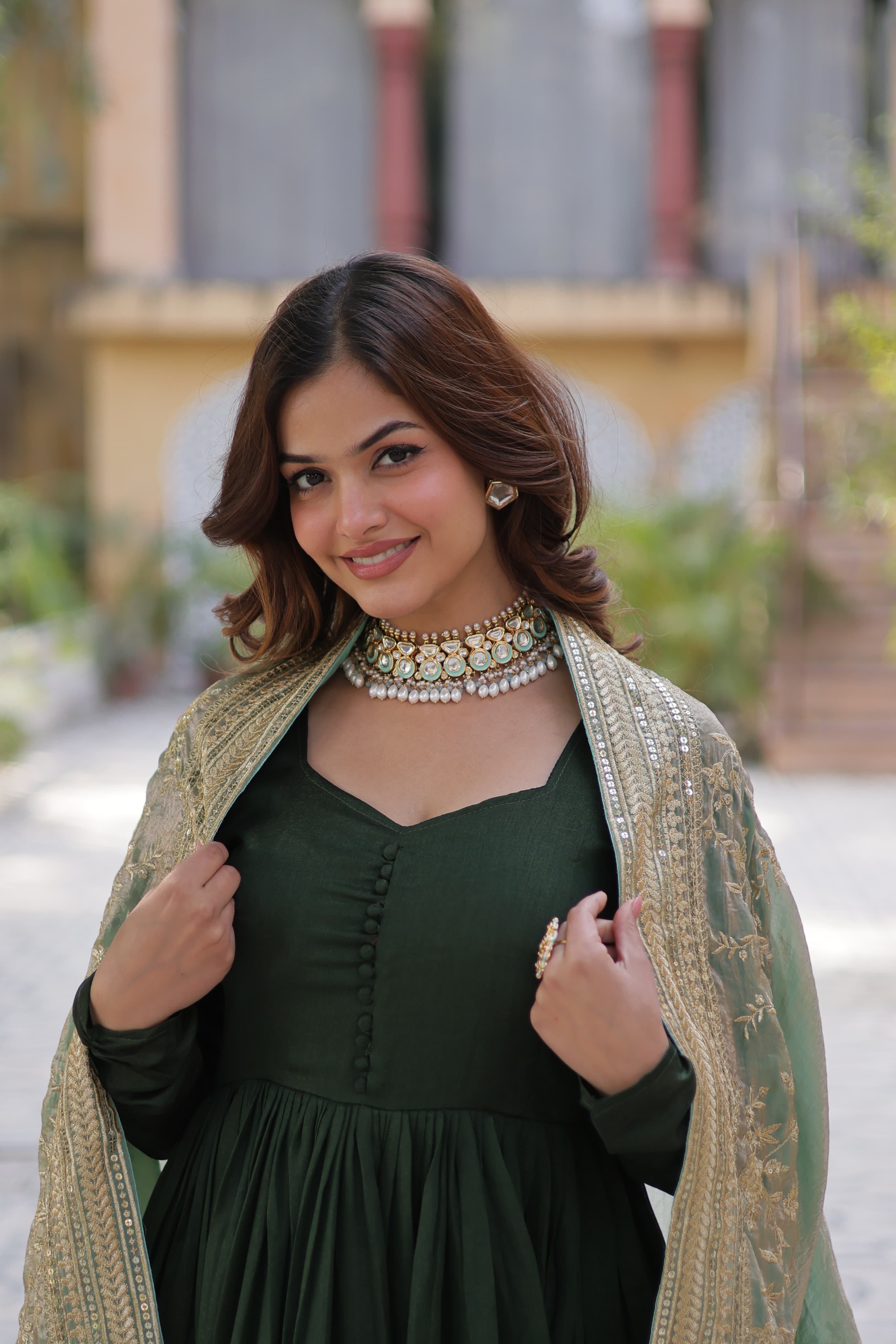 Lekha KA 1140 Shimmer Vichitra Sequins Embroidered Gown With Dupatta