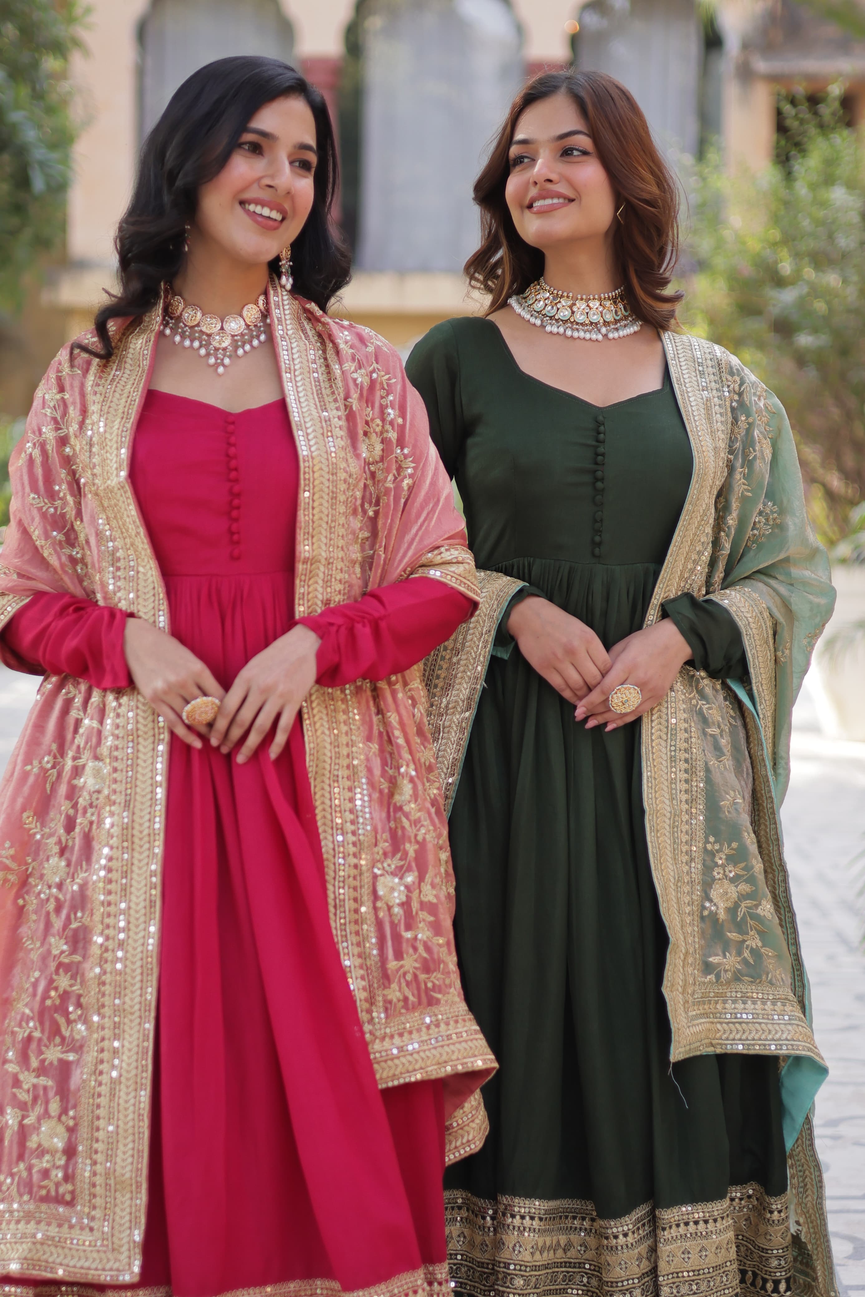 Lekha KA 1140 Shimmer Vichitra Sequins Embroidered Gown With Dupatta