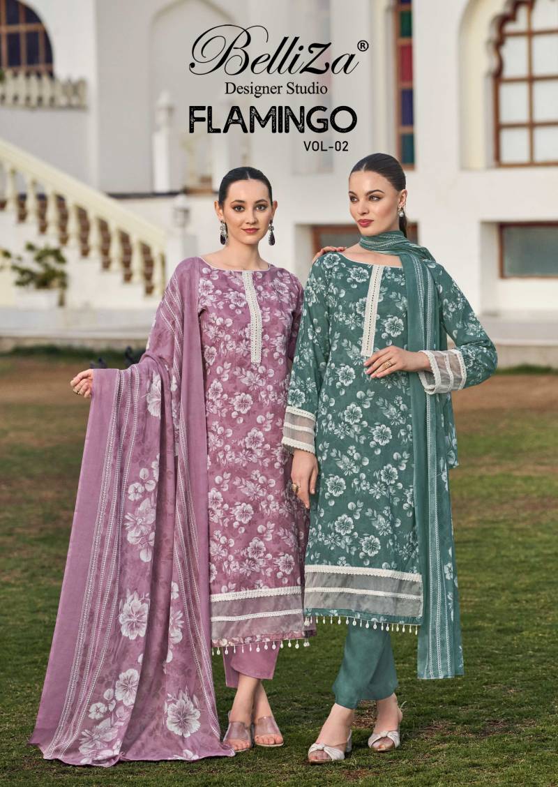 Belliza Flamingo Vol 2 Cotton Digital Printed Dress Material Collection