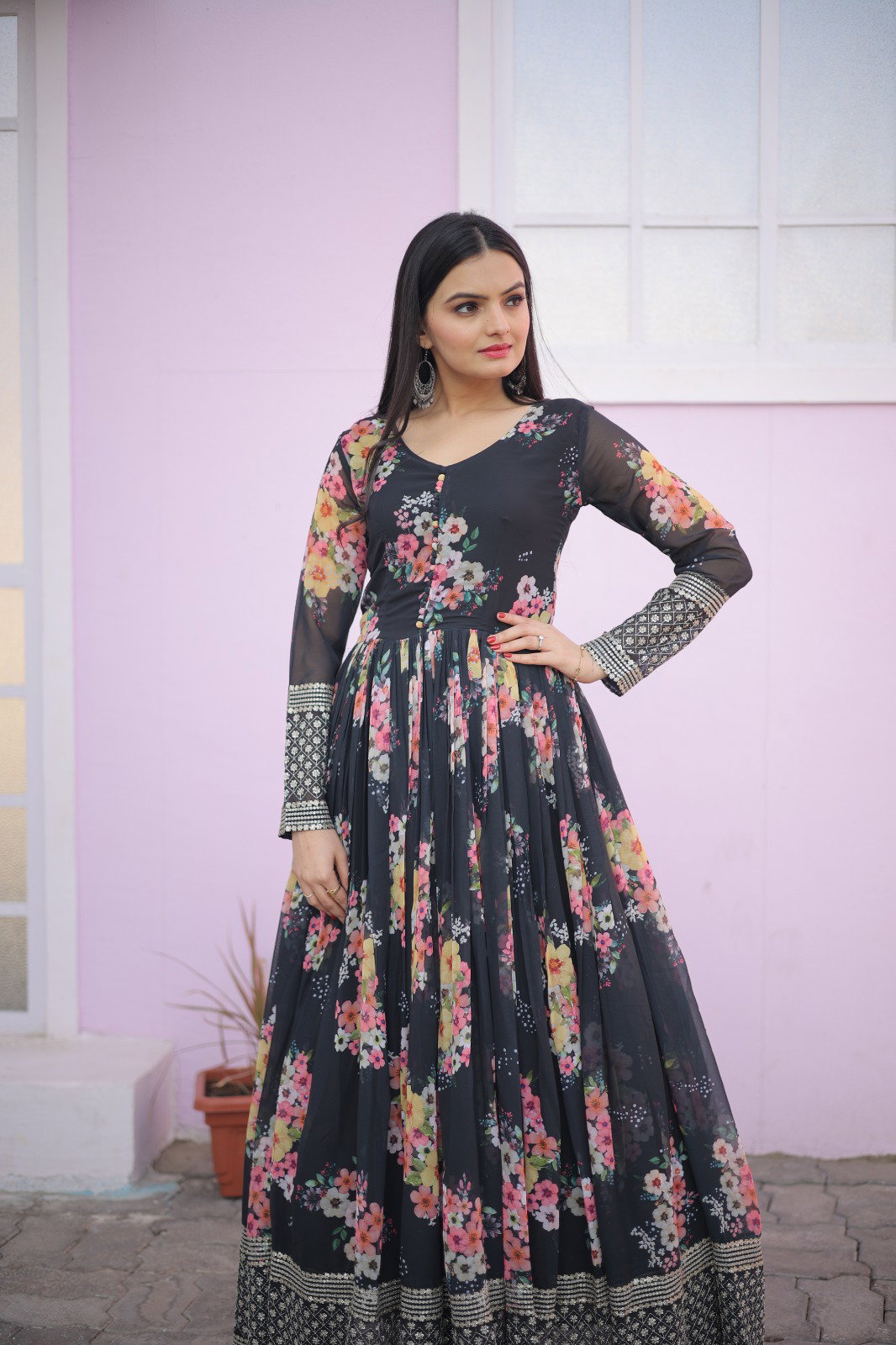 Lekha KA 1025 Georgette Digital Printed Gown Collection