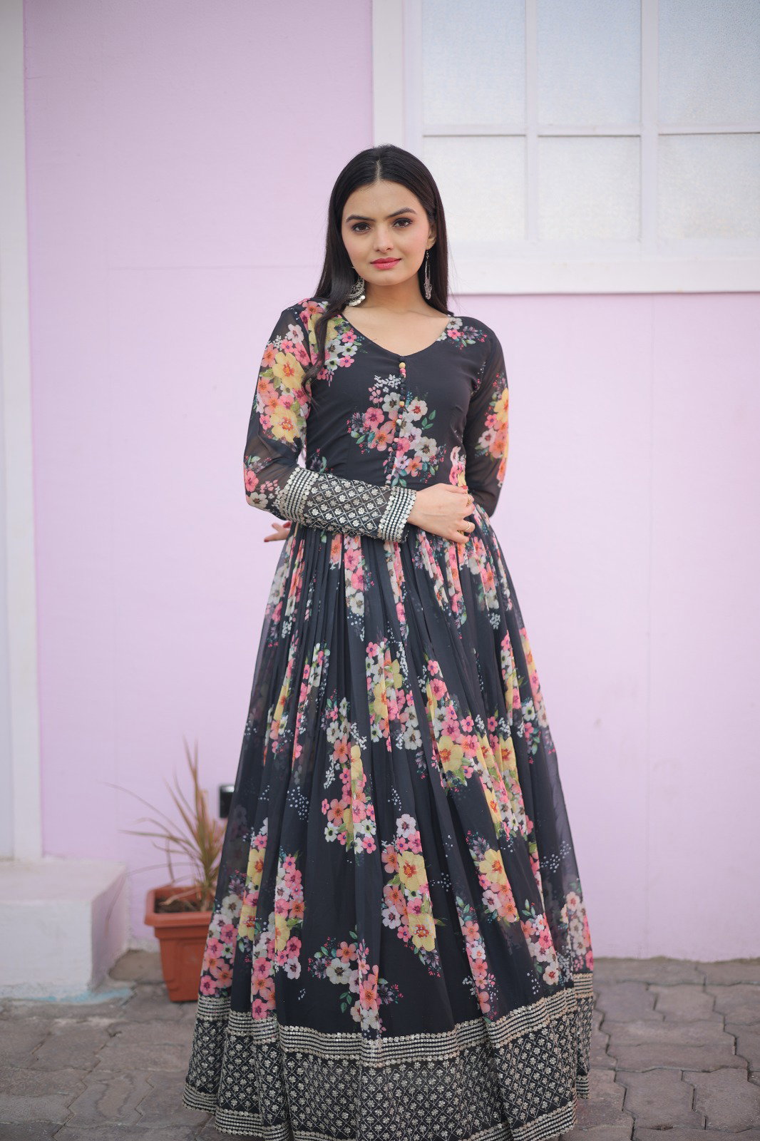 Lekha KA 1025 Georgette Digital Printed Gown Collection