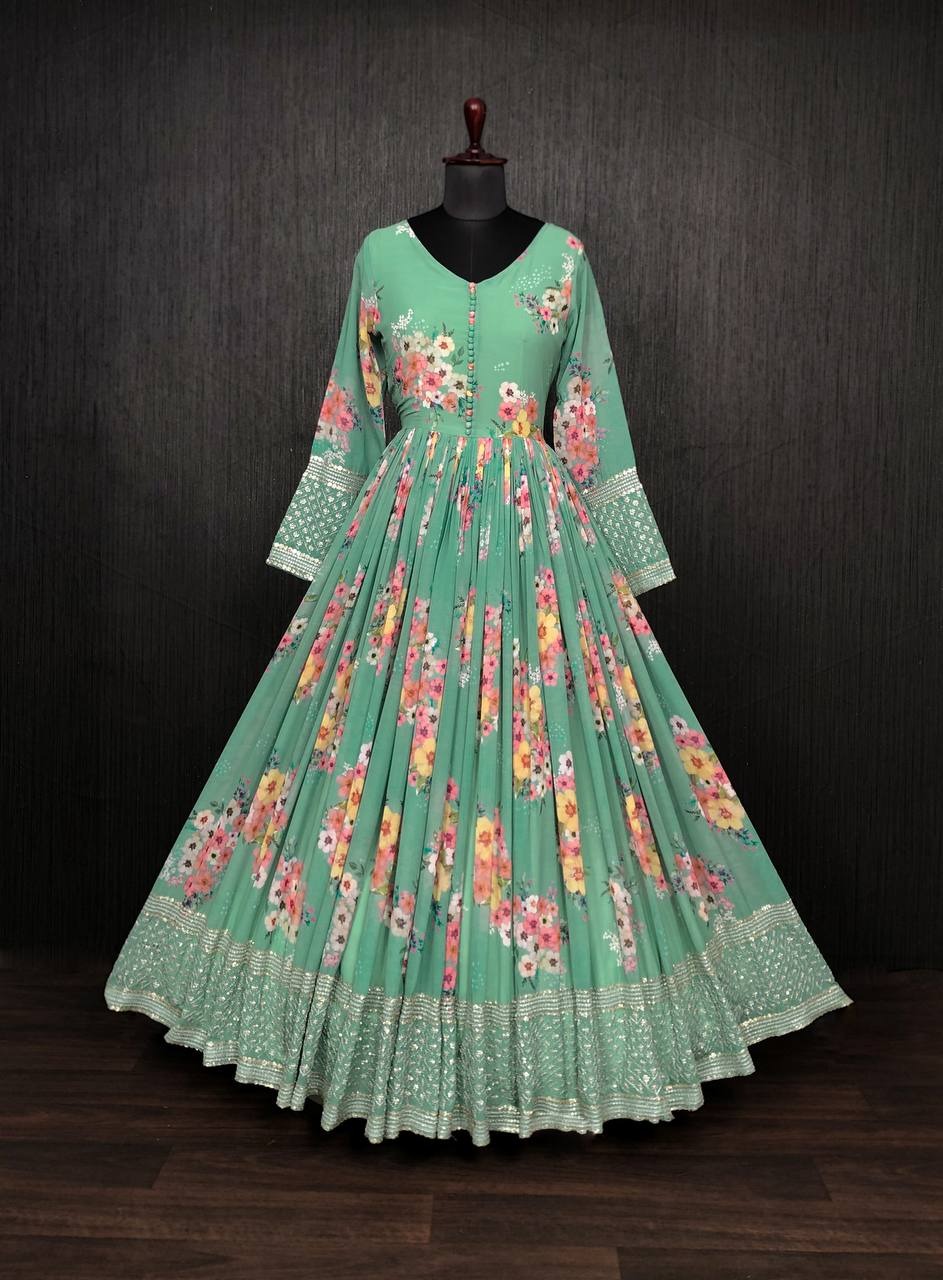 Lekha KA 1025 Georgette Digital Printed Gown Collection