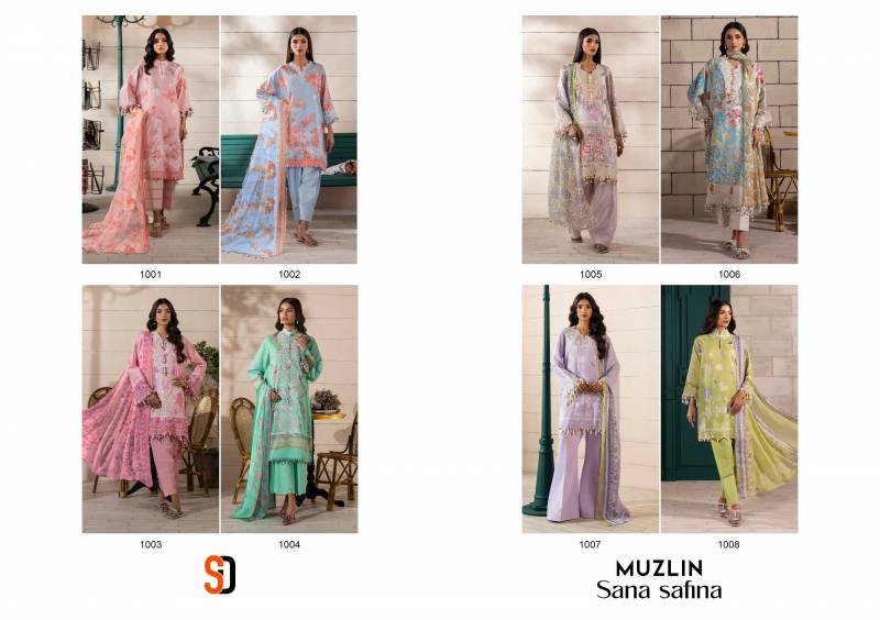 Shraddha Muzlin Sana Safina Cotton Dupatta Pakistani Suits Collection