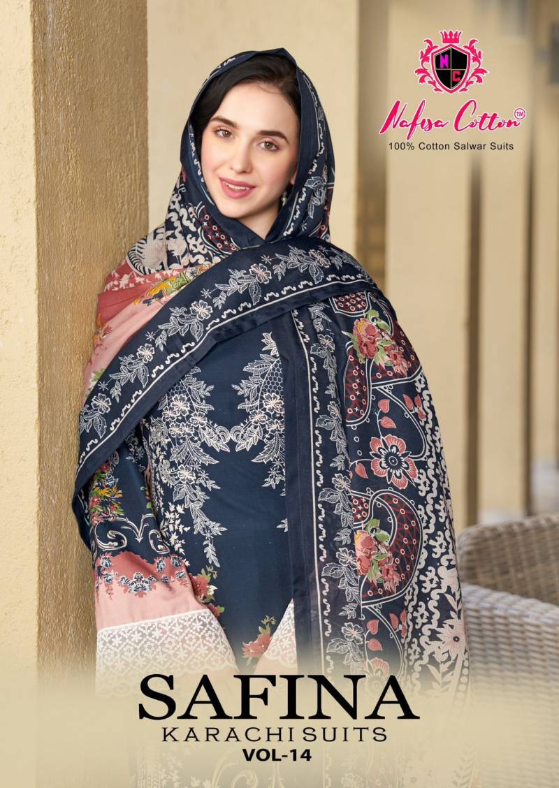 Nafisa Safina Vol 14 Soft Cotton Digital Printed Dress Material