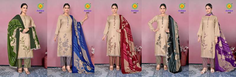 Jt Antique Vol 4 Rayon Embroidered Work Dress Material Collection