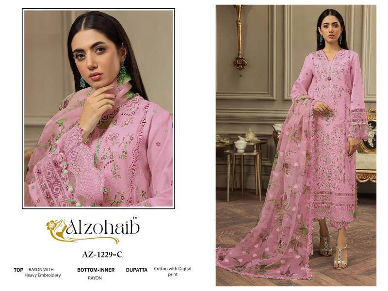 Alzohaib Sofiya Vol 1 Cotton Dupatta Pakistani Salwar Suits Collection