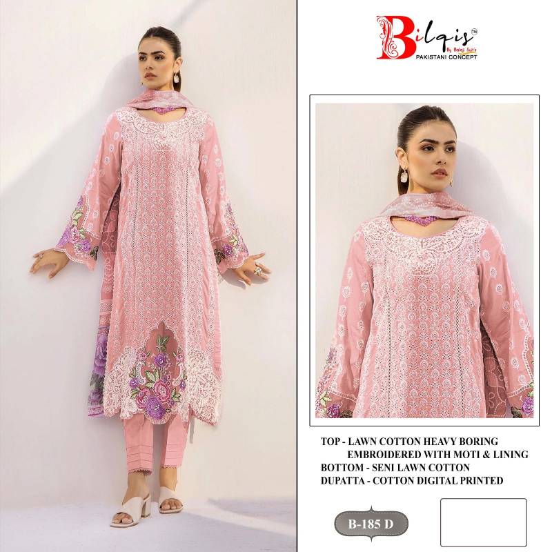 Bilqis B 185 Lawn Cotton Pakistani Salwar Kameez Collection