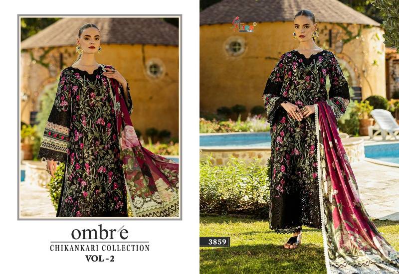 Shree Ombre Chikankari Collection Vol 2 Cotton Dupatta Pakistani Suits