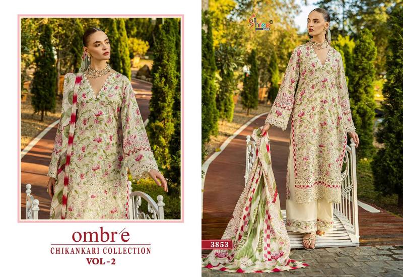 Shree Ombre Chikankari Collection Vol 2 Cotton Dupatta Pakistani Suits
