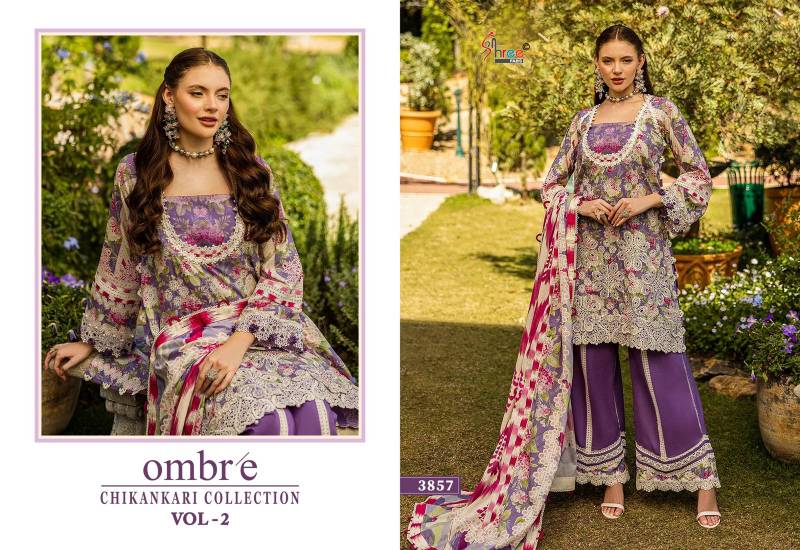 Shree Ombre Chikankari Collection Vol 2 Cotton Dupatta Pakistani Suits