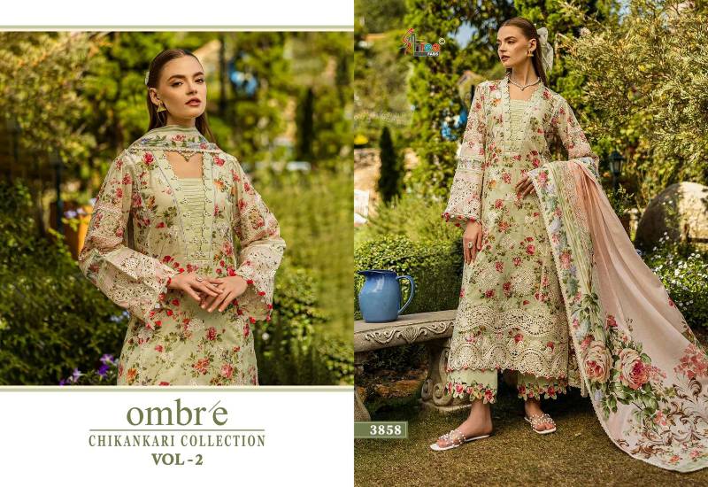 Shree Ombre Chikankari Collection Vol 2 Cotton Dupatta Pakistani Suits