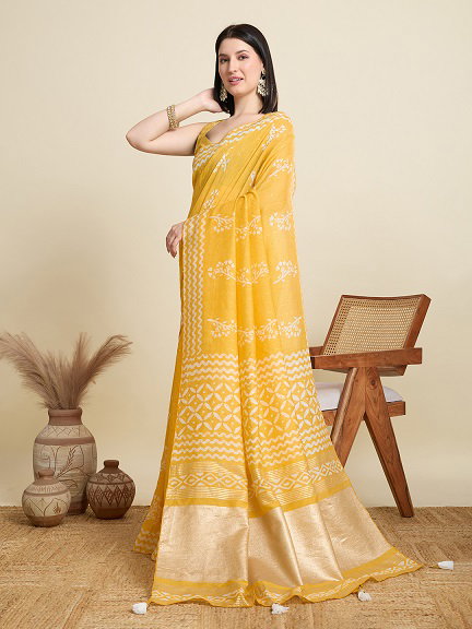 Maahi 181 Party Wear Semi Cotton Saree with Weaving Sequence and Jari Pallu  