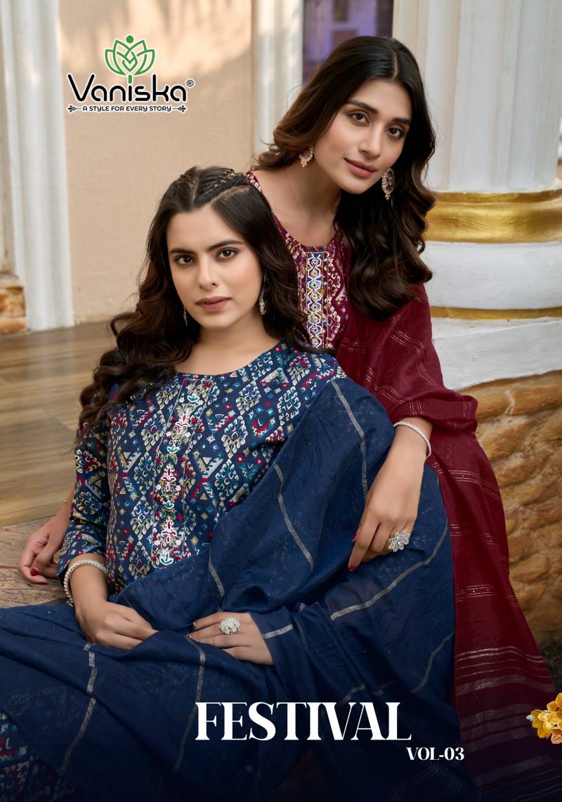 Vaniska Festival Vol 3 Modal Chanderi Printed Kurti Bottom With Dupatta