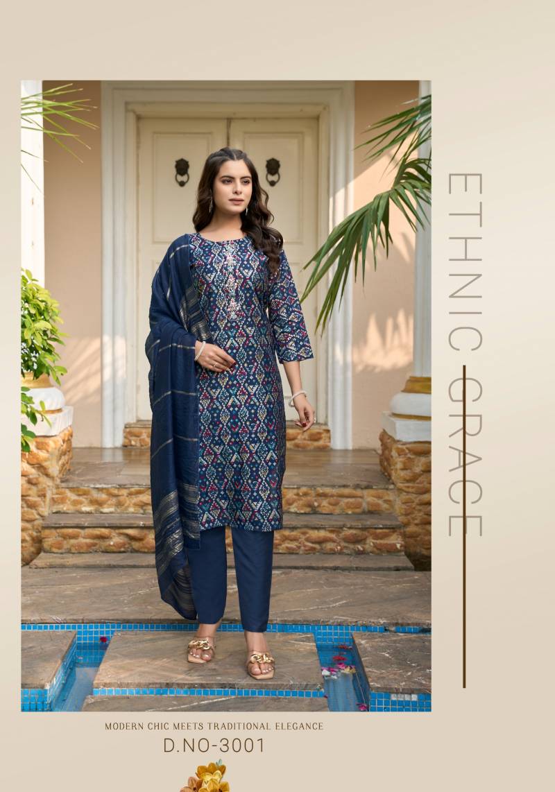 Vaniska Festival Vol 3 Modal Chanderi Printed Kurti Bottom With Dupatta